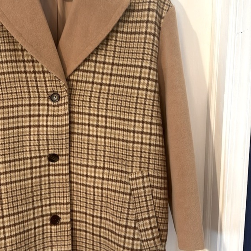 Women’s Mural Plaid Longline Coat Jacket Wool
Blend Brown Size Small - Picture 6 of 13